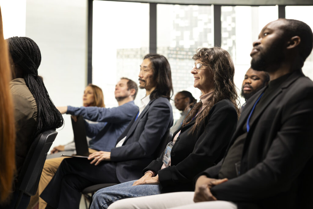 Employees attending a mentorship program.